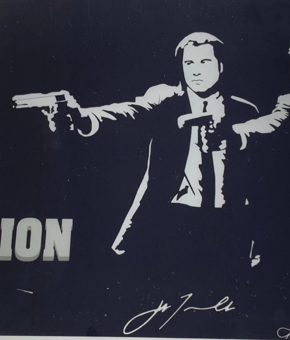 Pulp Fiction John Travolta Samuel Jackson Signed In Print Framed Ready to Hang, image 4