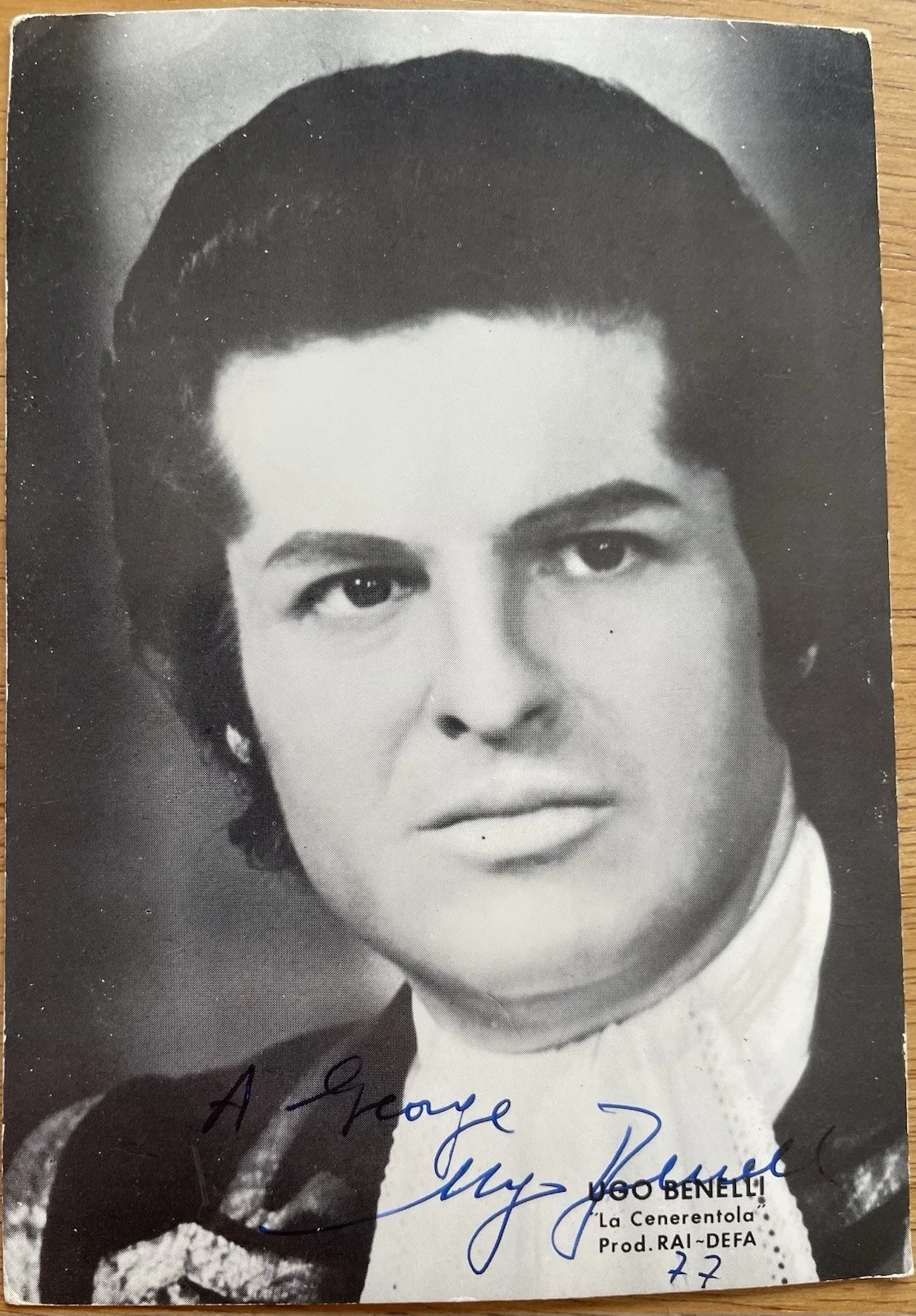 Italian Tenor Ugo Benelli Autograph Photo "La Cenerentola", изображение 2