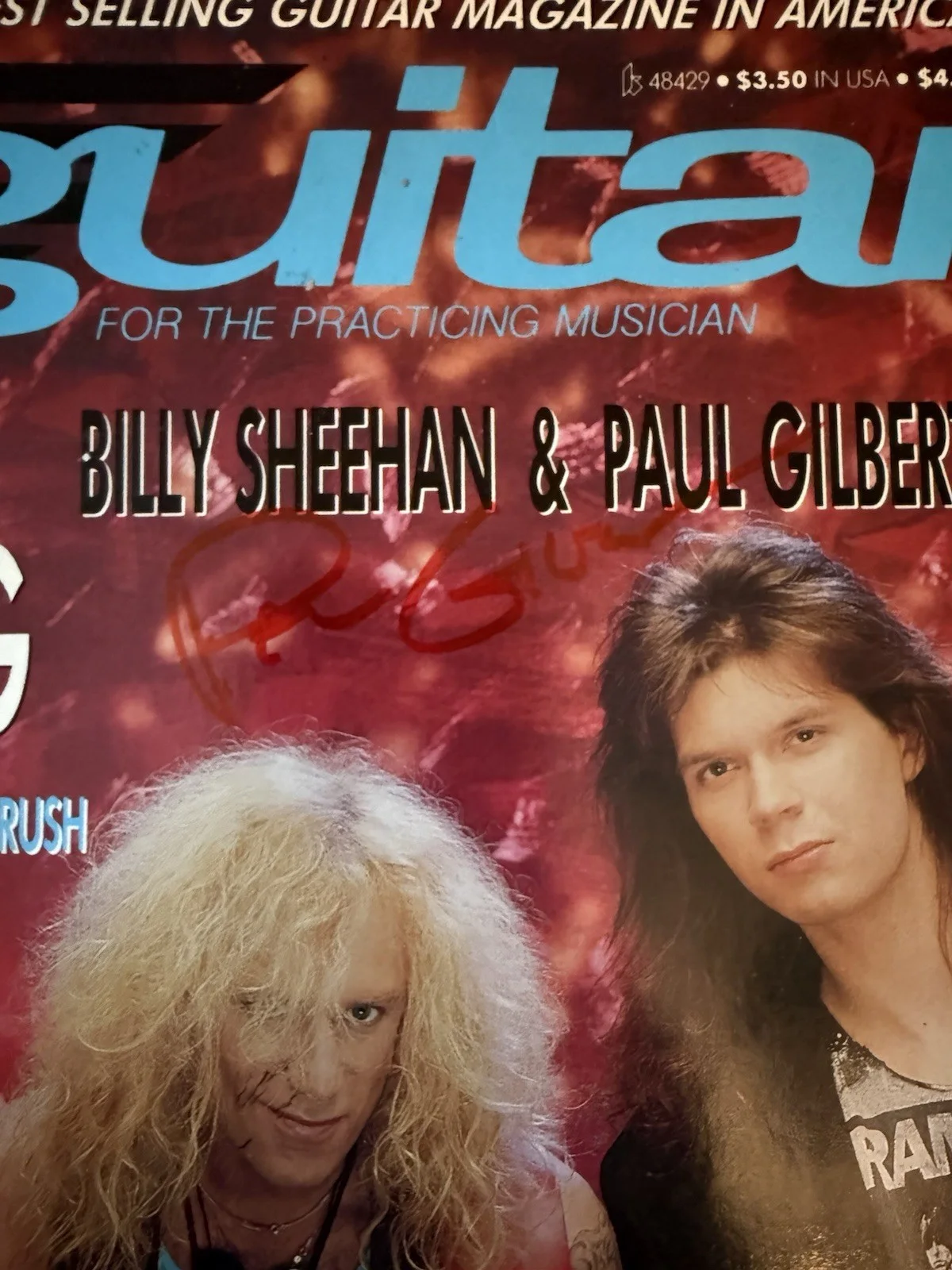 Paul Gilbert Signed Guitar for the Practicing Musician Magazine Mr Big, Racer X, изображение 2
