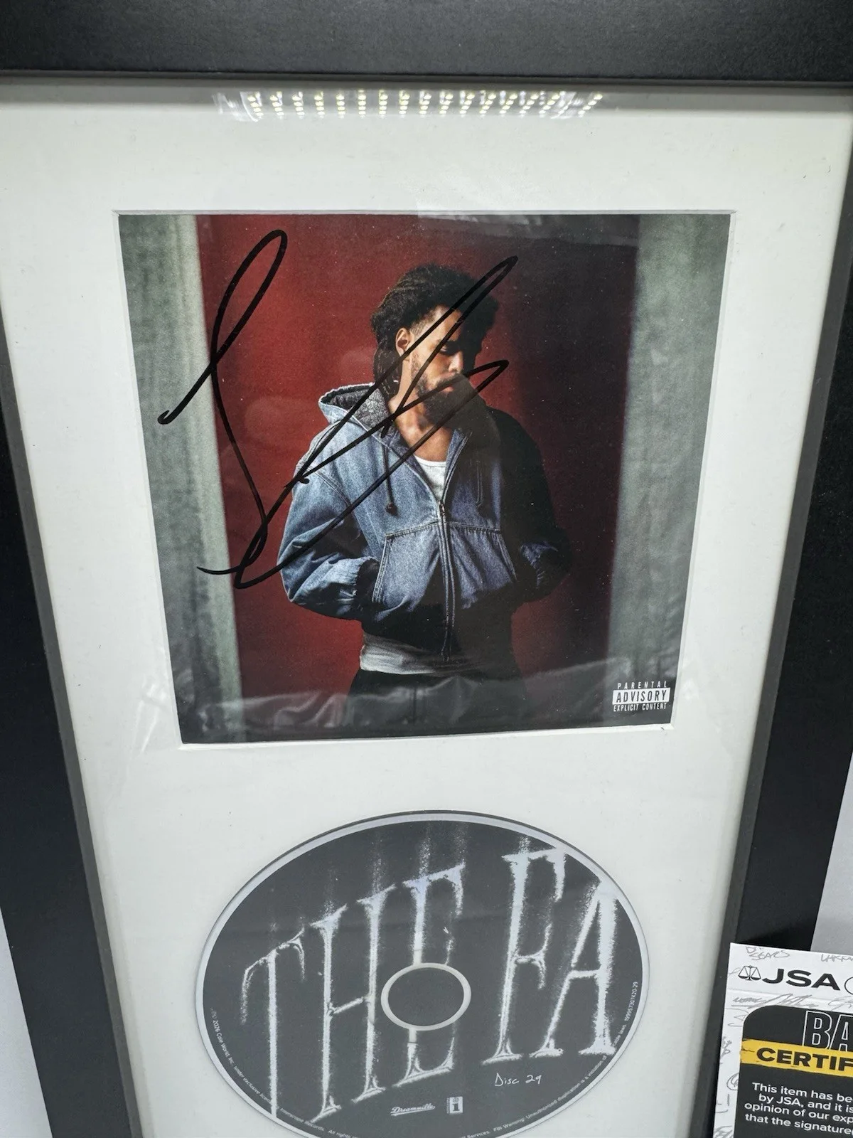 J Cole Autograph Signed The Fall-Off CD JSA COA Framed Brand New, image 3