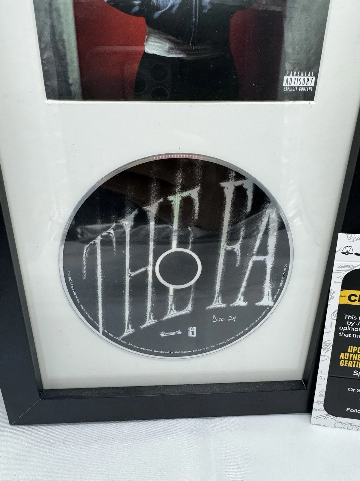 J Cole Autograph Signed The Fall-Off CD JSA COA Framed Brand New, image 4