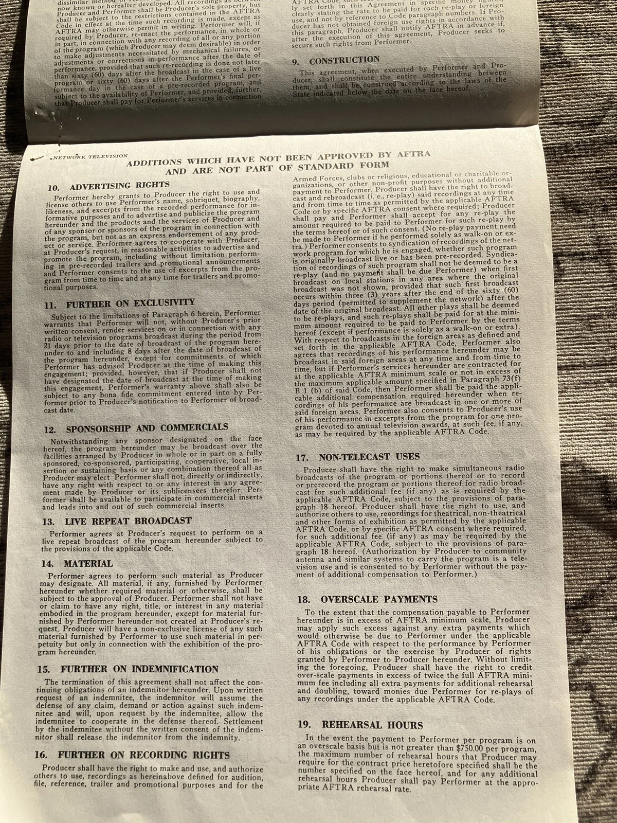 Larry Storch — 1979 MACY'S THANKSGIVING DAY PARADE CONTRACT - LARRY STORCH SIGNED F TROOP, image 4