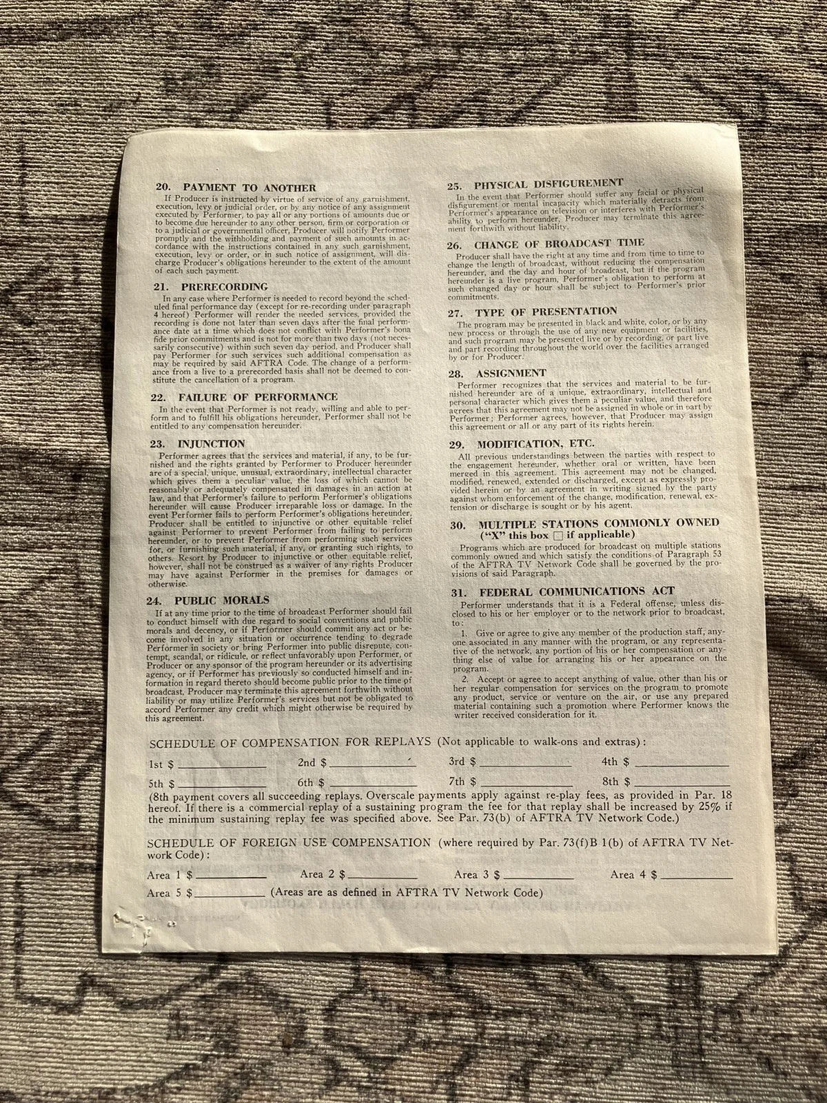 Larry Storch — 1979 MACY'S THANKSGIVING DAY PARADE CONTRACT - LARRY STORCH SIGNED F TROOP, image 5