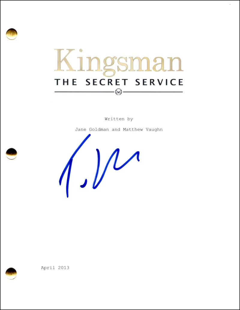 Taron Egerton — Taron Egerton Signed Autograph Kingsman Secret Service Movie Script Screenplay