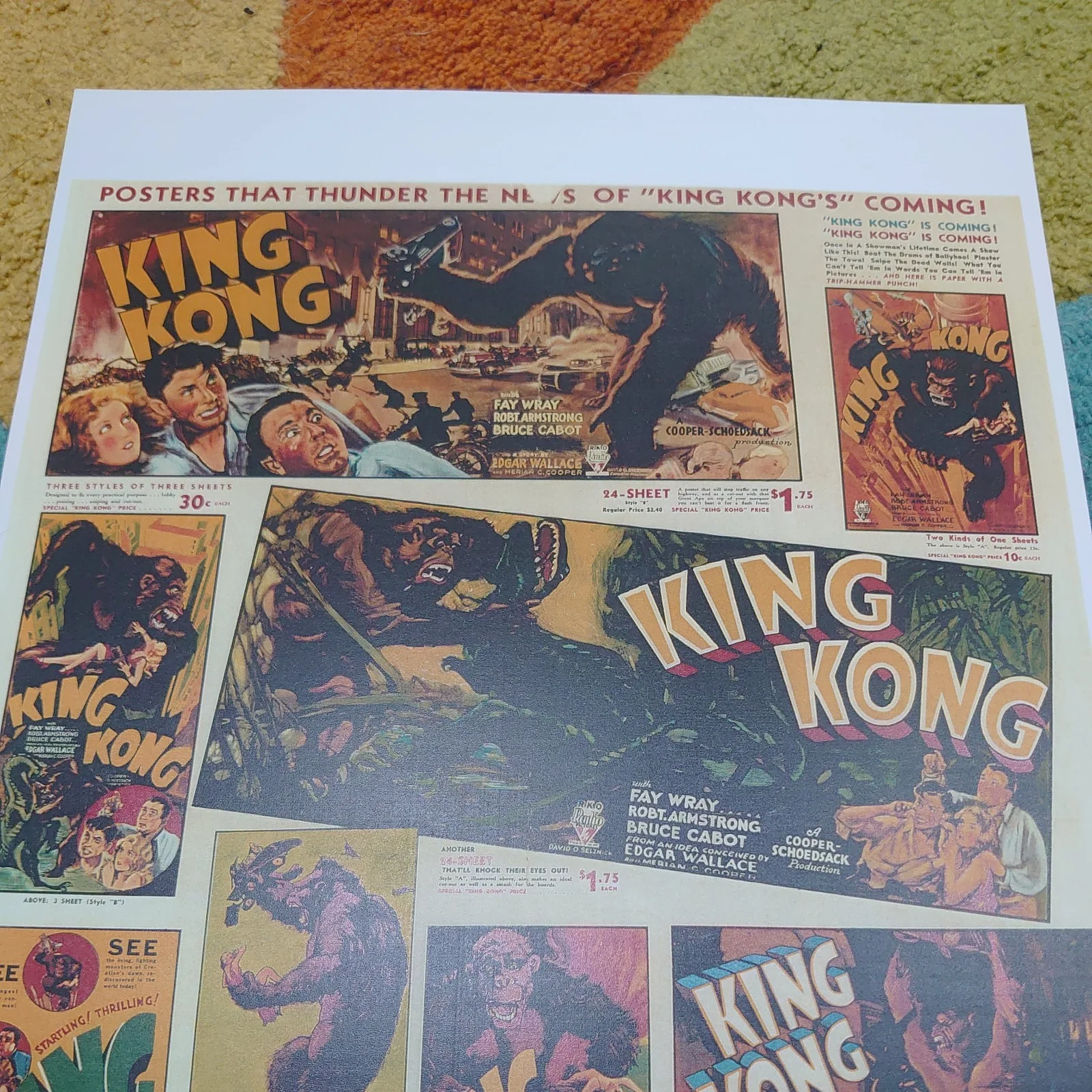 King Kong Poster New Excellent Condition Masterprint Reproduction Size 17"x11", image 2