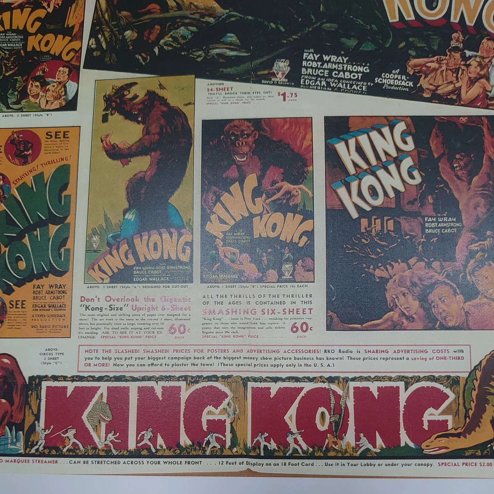 King Kong Poster New Excellent Condition Masterprint Reproduction Size 17"x11", image 3