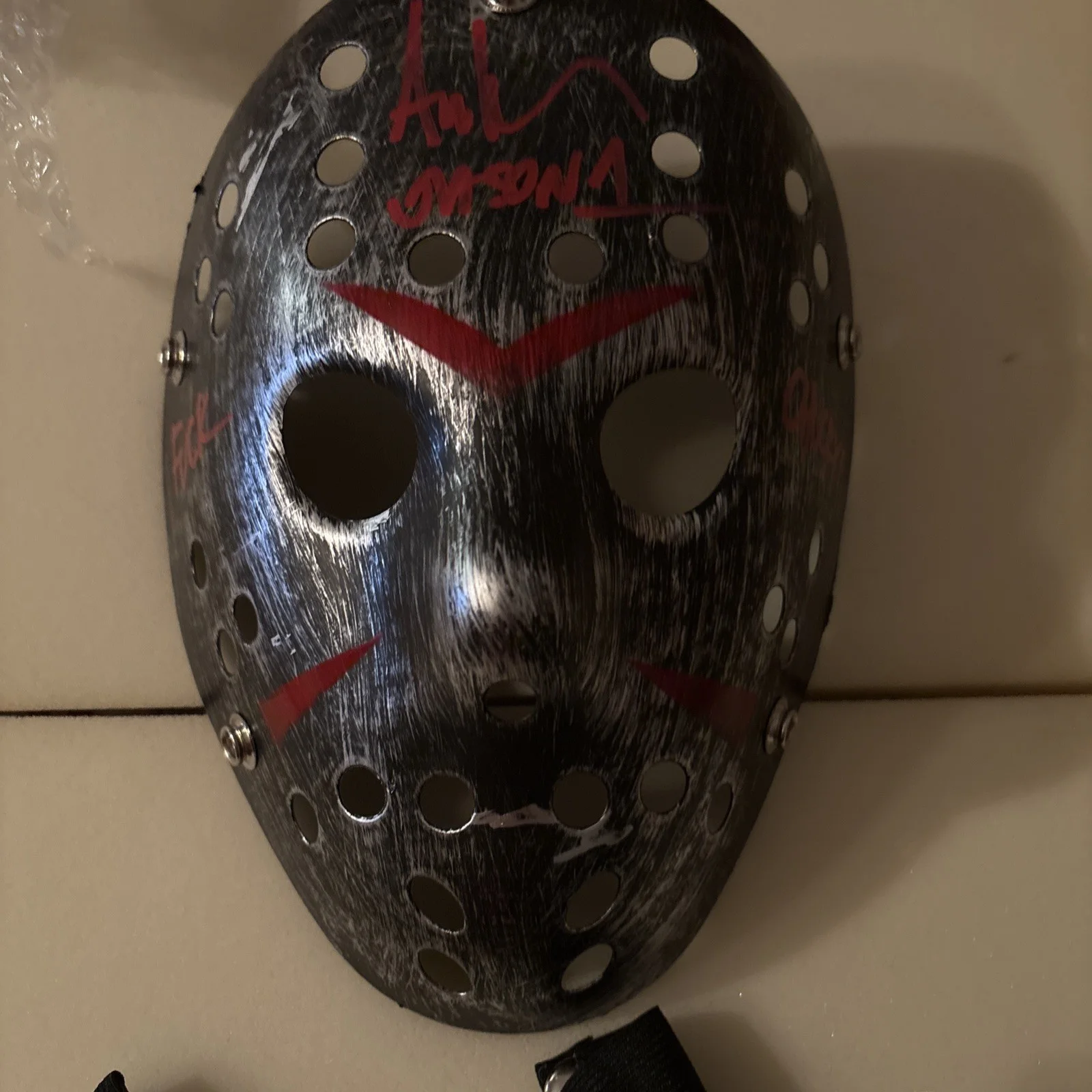 Ari Lehman — Ari Lehman Signed Auto Inscribed Jason Voorhees Mask “F Chucky” Jason 1 Beckett, изображение 3