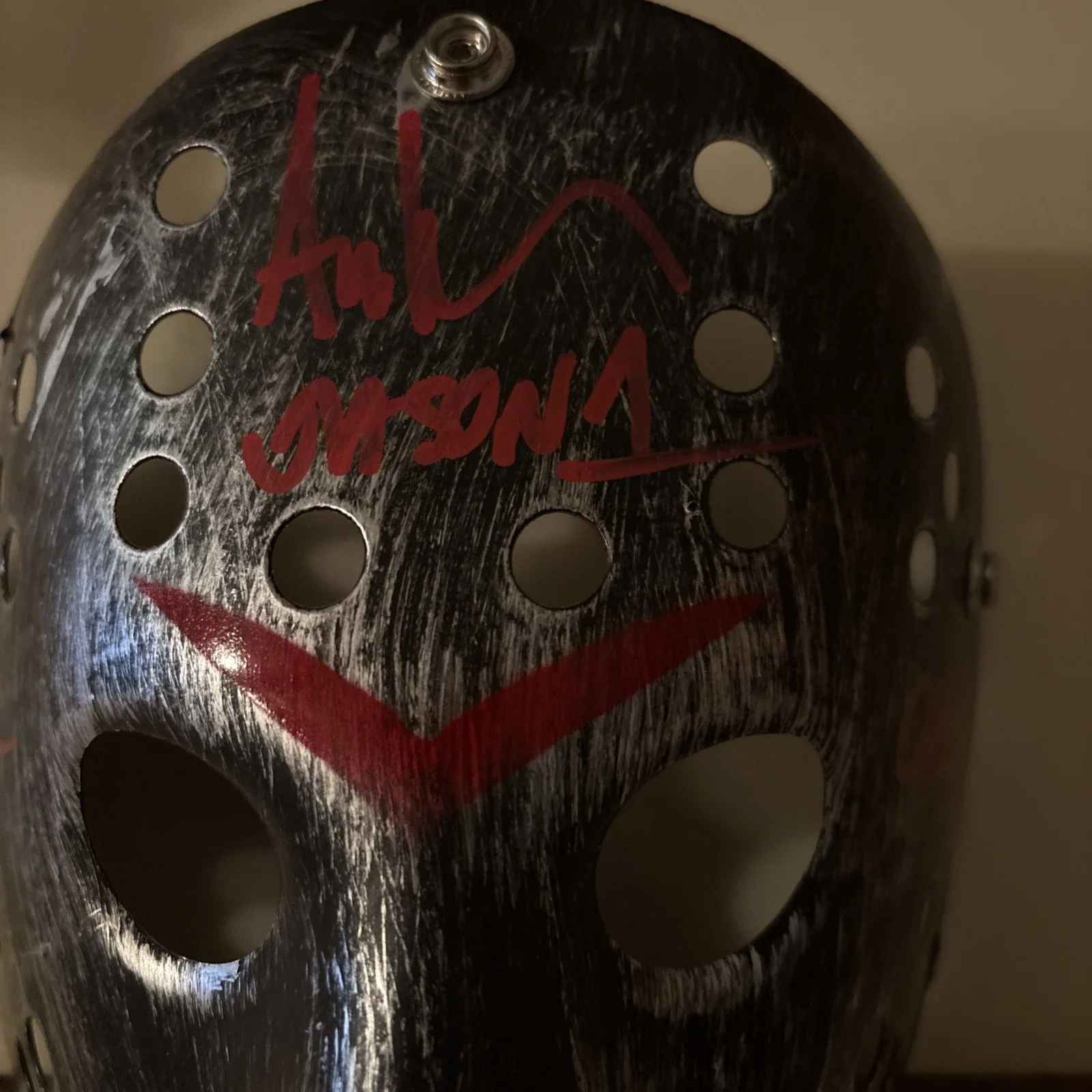 Ari Lehman — Ari Lehman Signed Auto Inscribed Jason Voorhees Mask “F Chucky” Jason 1 Beckett, изображение 4
