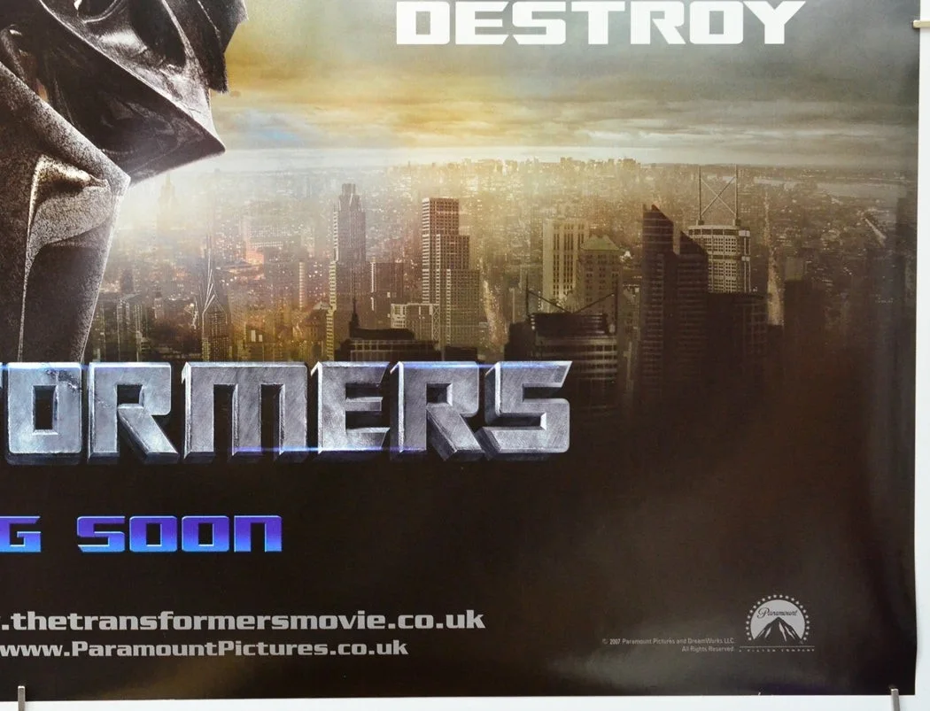 TRANSFORMERS (2007) Original Quad Movie Poster - Shia Labeouf (Destroy Version), изображение 5