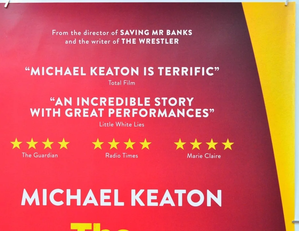 THE FOUNDER (2016) Original Cinema Quad Film Poster - Michael Keaton, McDonalds, изображение 3