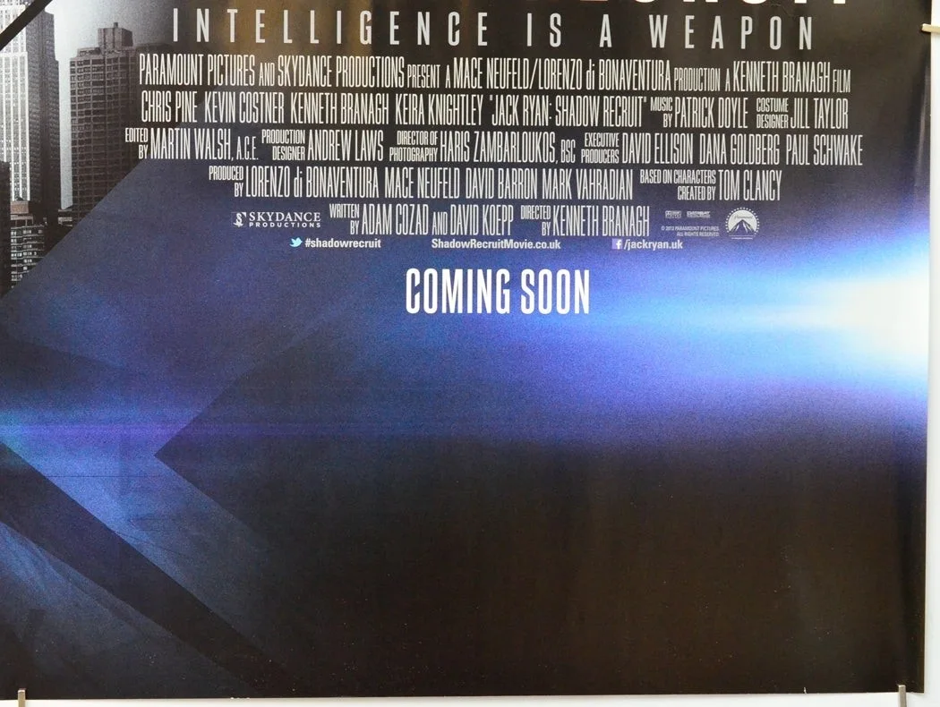 JACK RYAN: SHADOW RECRUIT (2014) Original Cinema Quad Movie Poster - Chris Pine, изображение 5