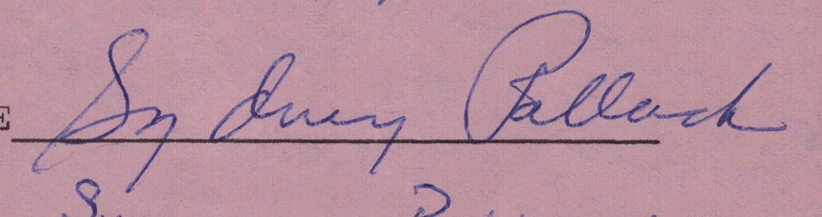 Sydney Pollack — SYDNEY POLLACK - DOCUMENT SIGNED 02/09/1961, image 2