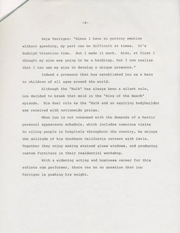 Lou Ferrigno — LOU FERRIGNO - BIOGRAPHY SIGNED, image 4