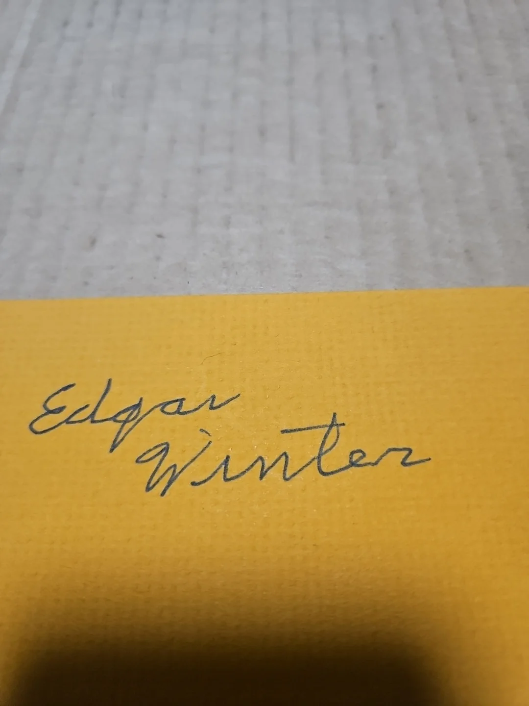 Edgar Winter Signed 3x5 Card. Musician, image 2