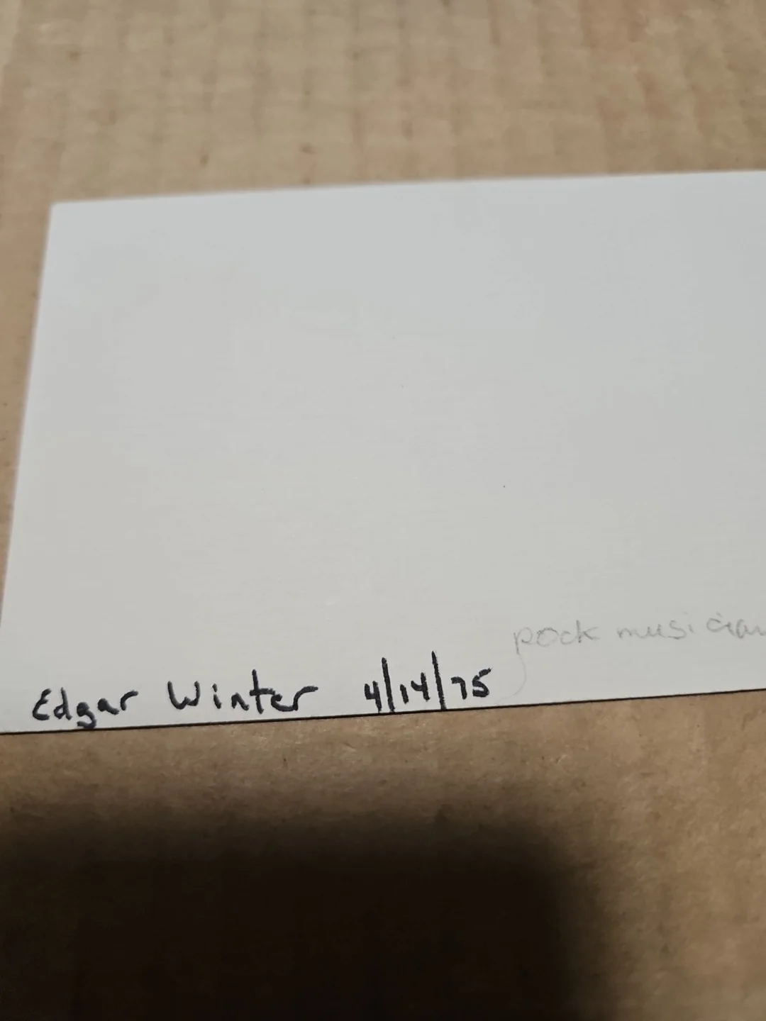 Edgar Winter Signed 3x5 Card. Musician, image 4