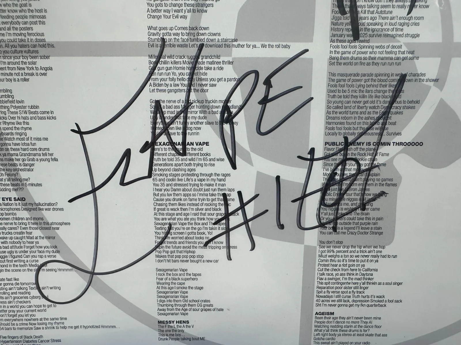 PUBLIC ENEMY CHUCK D FLAVOR FLAV SIGNED AUTOGRAPHED VINYL RECORD-BAS BECKETT COA, изображение 4