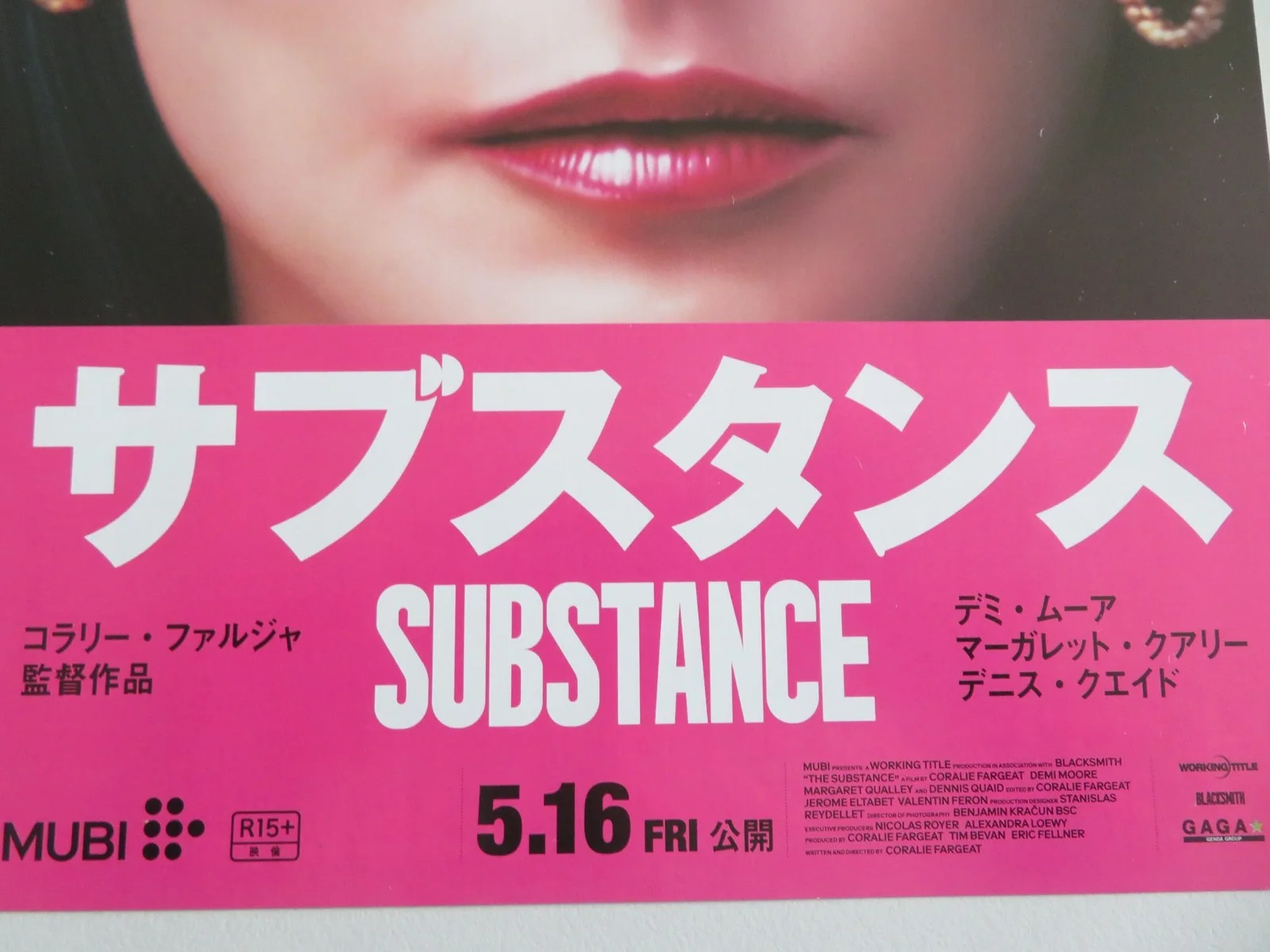 THE SUBSTANCE - A JAPANESE CHIRASHI (B5) POSTER DEMI MOORE MARGARET QUALLEY 2024, изображение 2