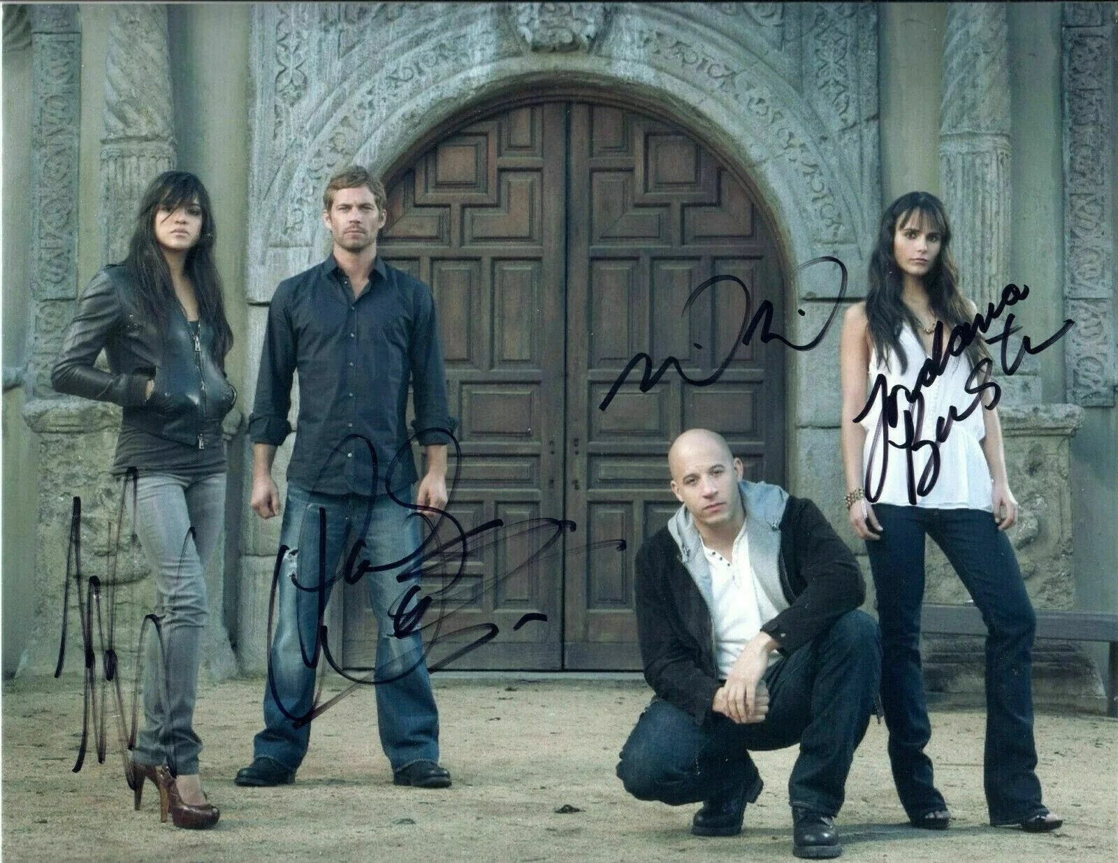 PAUL WALKER VIN DIESEL — FAST & FURIOUS CAST 8.5X11 SIGNED PHOTO AUTOGRAPH PAUL WALKER VIN DIESEL REPRINT
