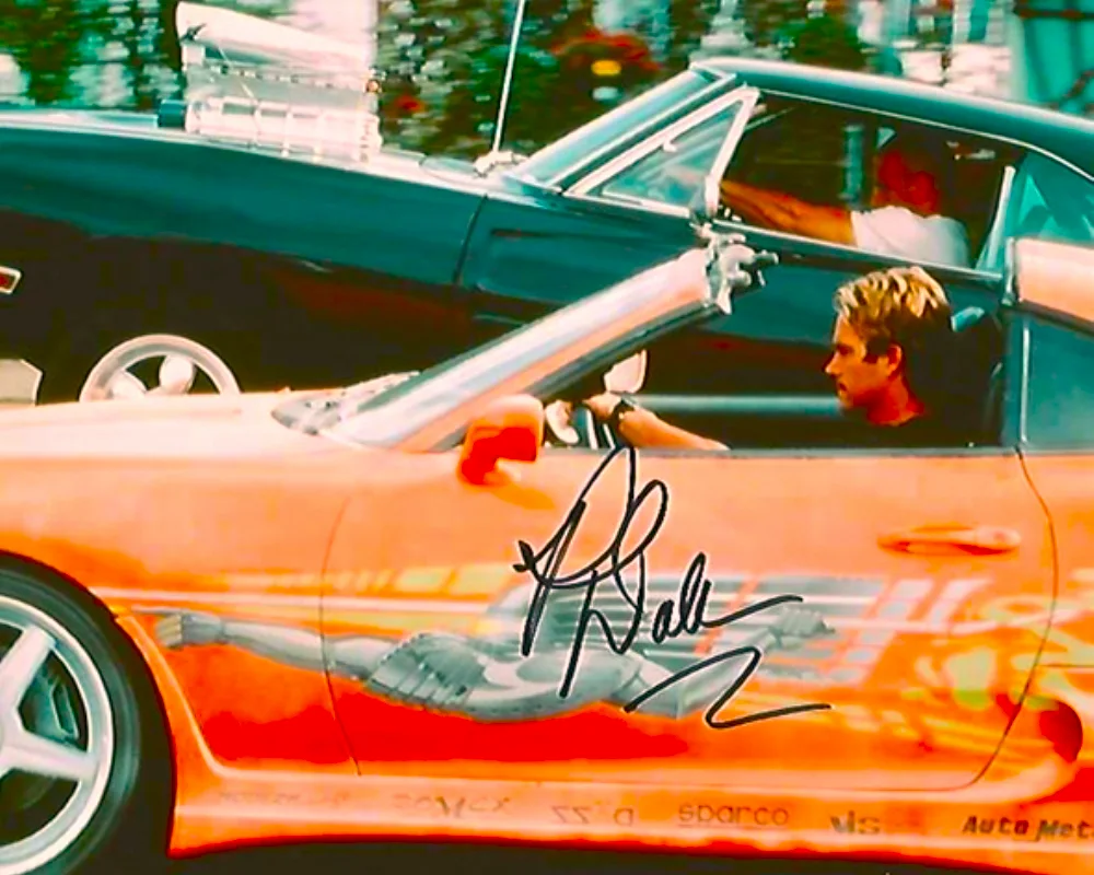 PAUL WALKER VIN DIESEL — FAST & FURIOUS 8X10 SIGNED PHOTO AUTOGRAPH PAUL WALKER VIN DIESEL POSTER REPRINT