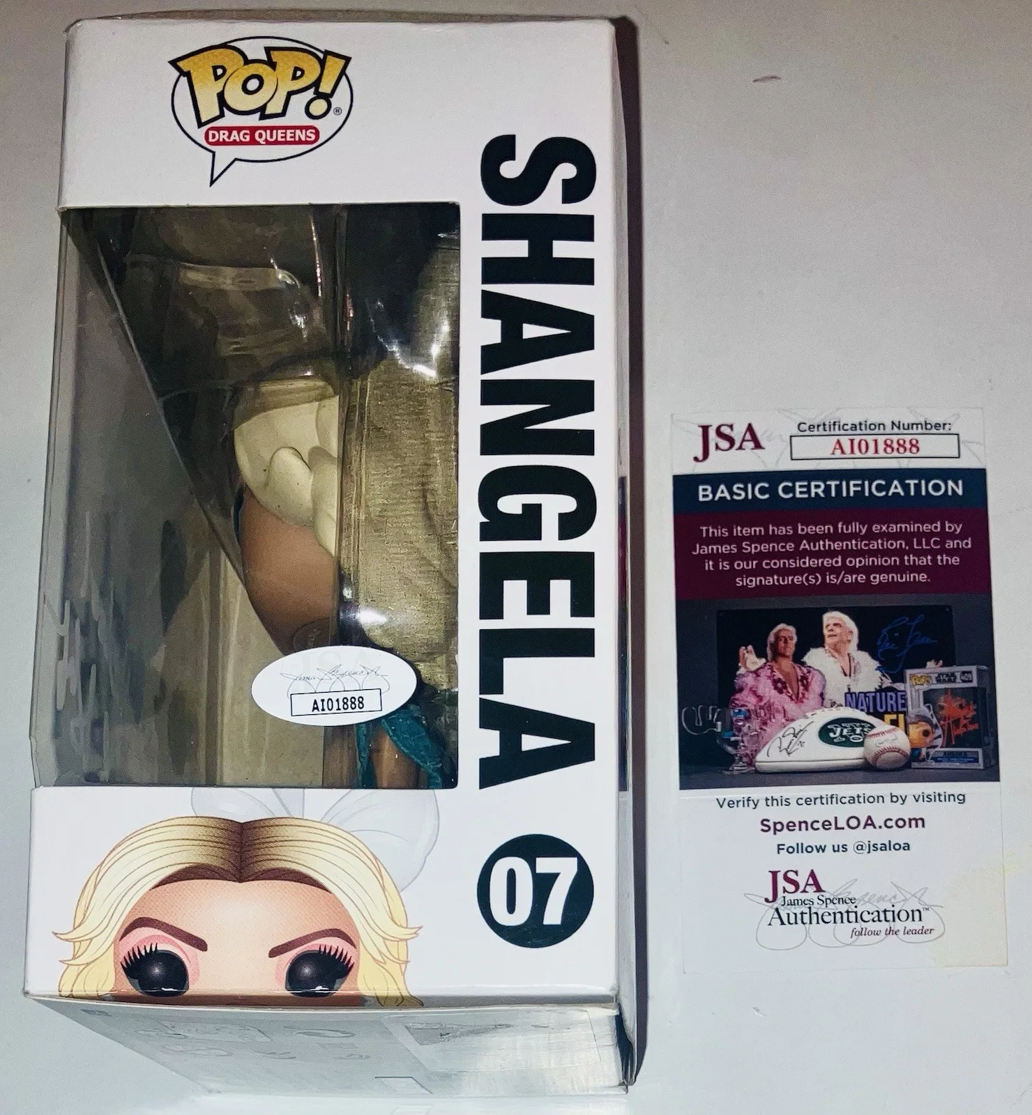 SHANGELA SIGNED AUTOGRAPHED DRAG QUEENS FUNKO POP #07 RU PAUL STAR JSA COA RARE!, image 2