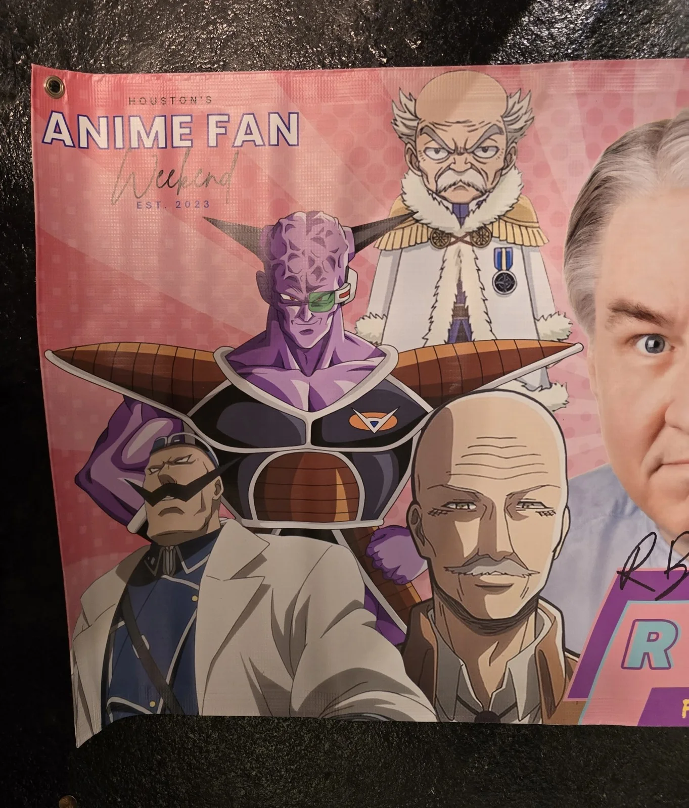 Anime Fan Weekend Convention Vinyl Banner Signed Autograph R. Bruce Elliott, изображение 2