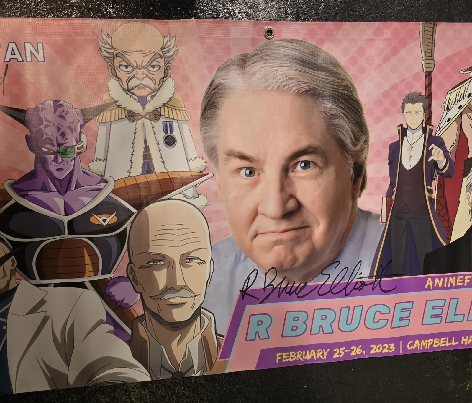 Anime Fan Weekend Convention Vinyl Banner Signed Autograph R. Bruce Elliott, изображение 3