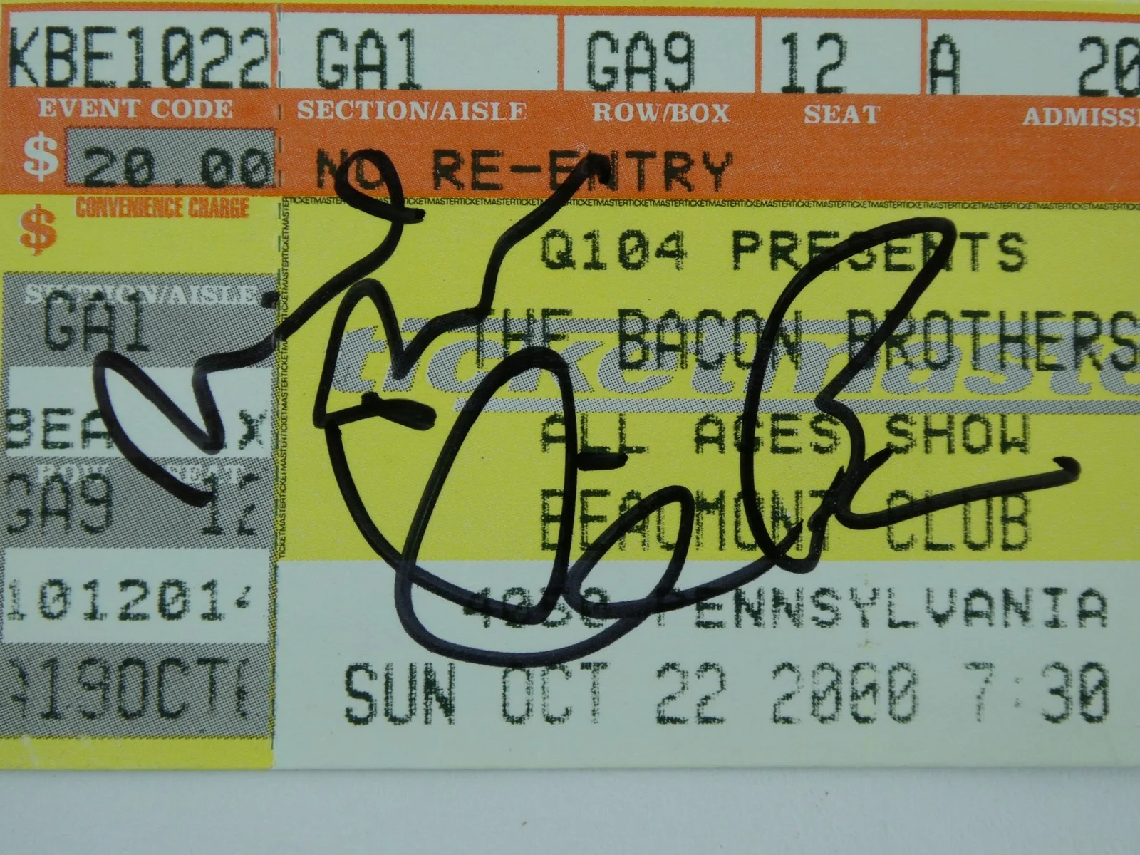 Michael & Kevin Bacon Brothes Signed Ticket Stub With Stickers & Stub Lot of 4, изображение 4