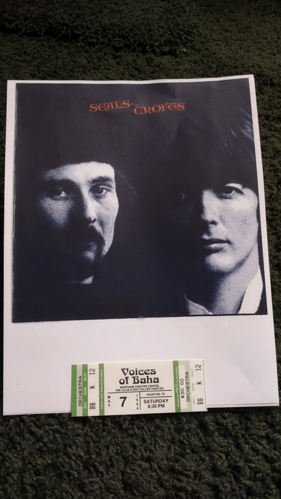 Seals & Croft Related - A Program From Voices Of Baha Play Signed By Dash Crofts, image 4