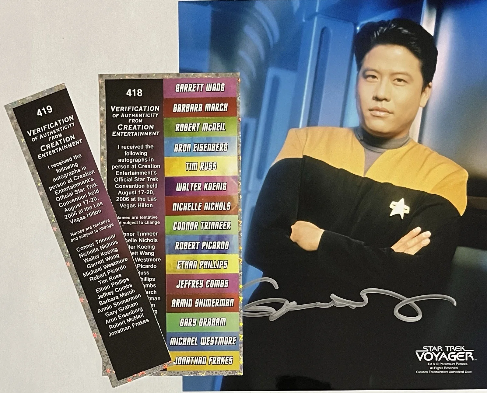 Garrett Wang — GARRETT WANG SIGNED 8x10 PHOTO ENSIGN HARRY KIM STAR TREK: VOYAGER Creation Con, изображение 4