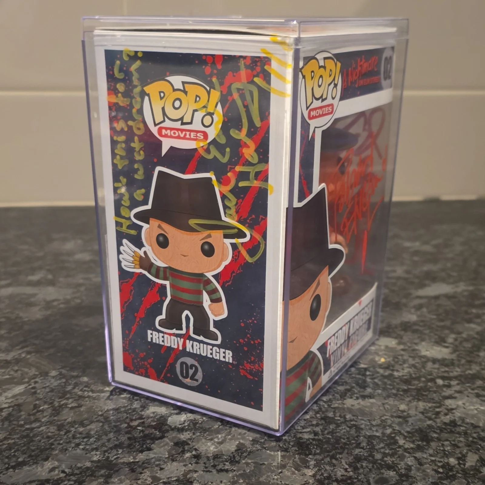Robert Englund, Jackie Earle Haley — Robert Englund Heather Langenkamp Jackie Earle Haley signed Freddy Krueger Funko, image 2