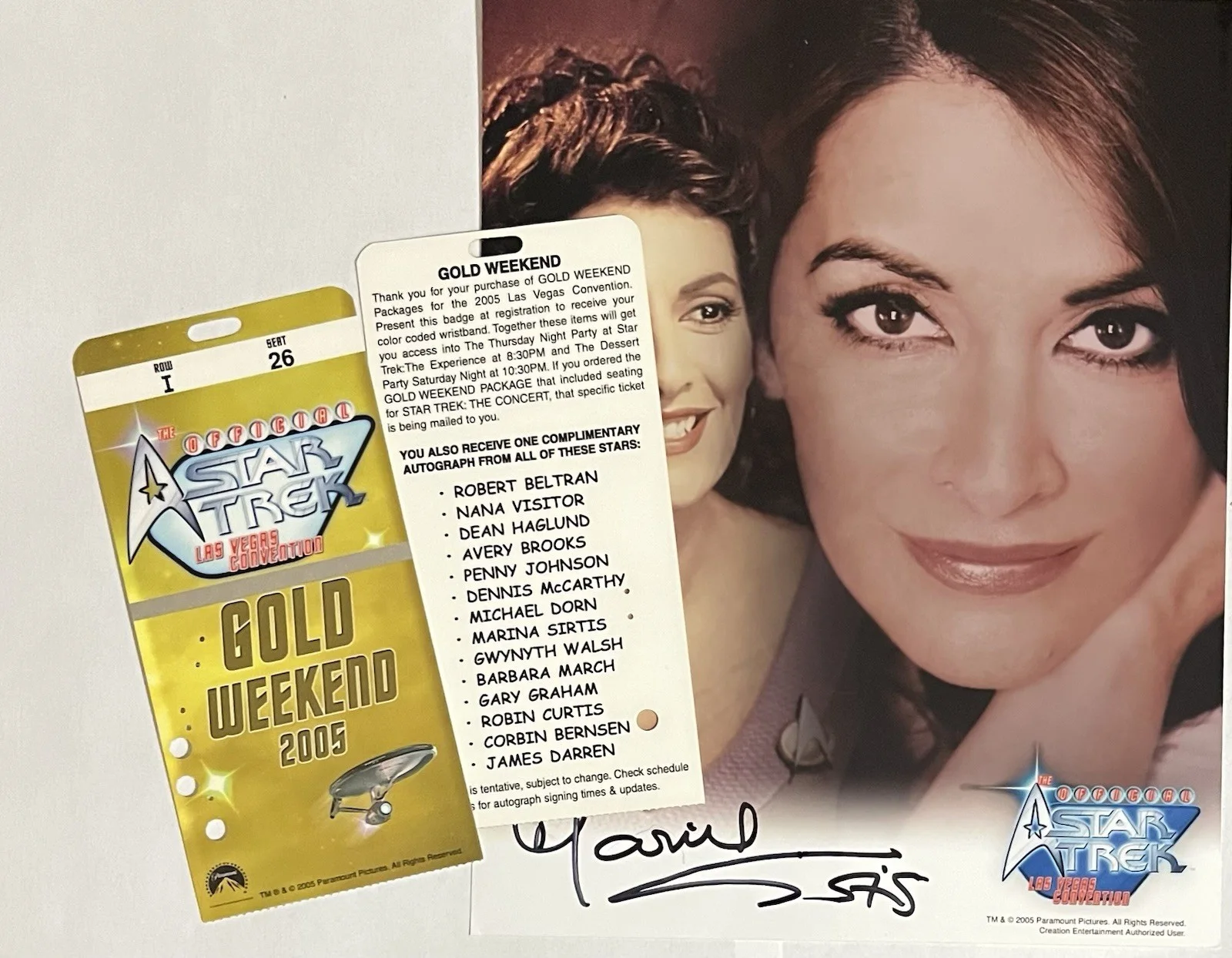 Marina Sirtis — Marina Sirtis Signed 8x10 Star Trek Convention Photo Star Trek TNG Troi CE AUTH, изображение 2