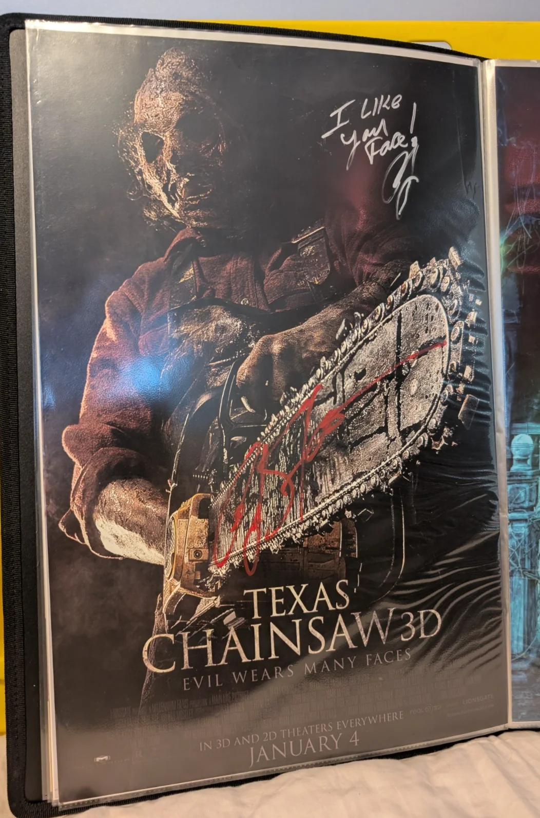 AJ Stoan — AJ Stoan Autographed Texas Chainsaw 3D Film 2013 Movie Poster 11x17 -Leatherface