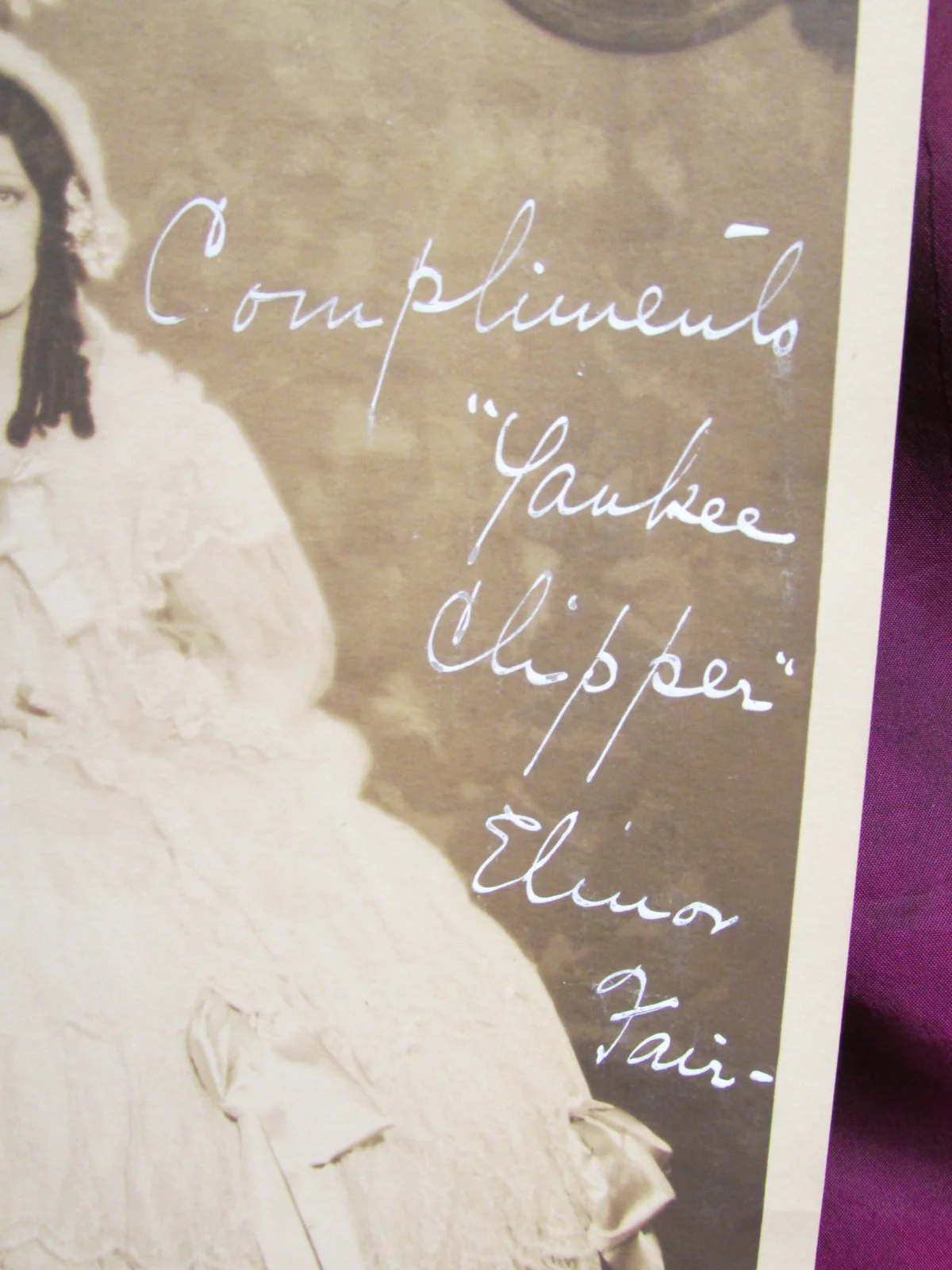 Vintage ELINOR FAIR Yankee Clipper original signed autographed 7.5"x9.5" photo, изображение 2