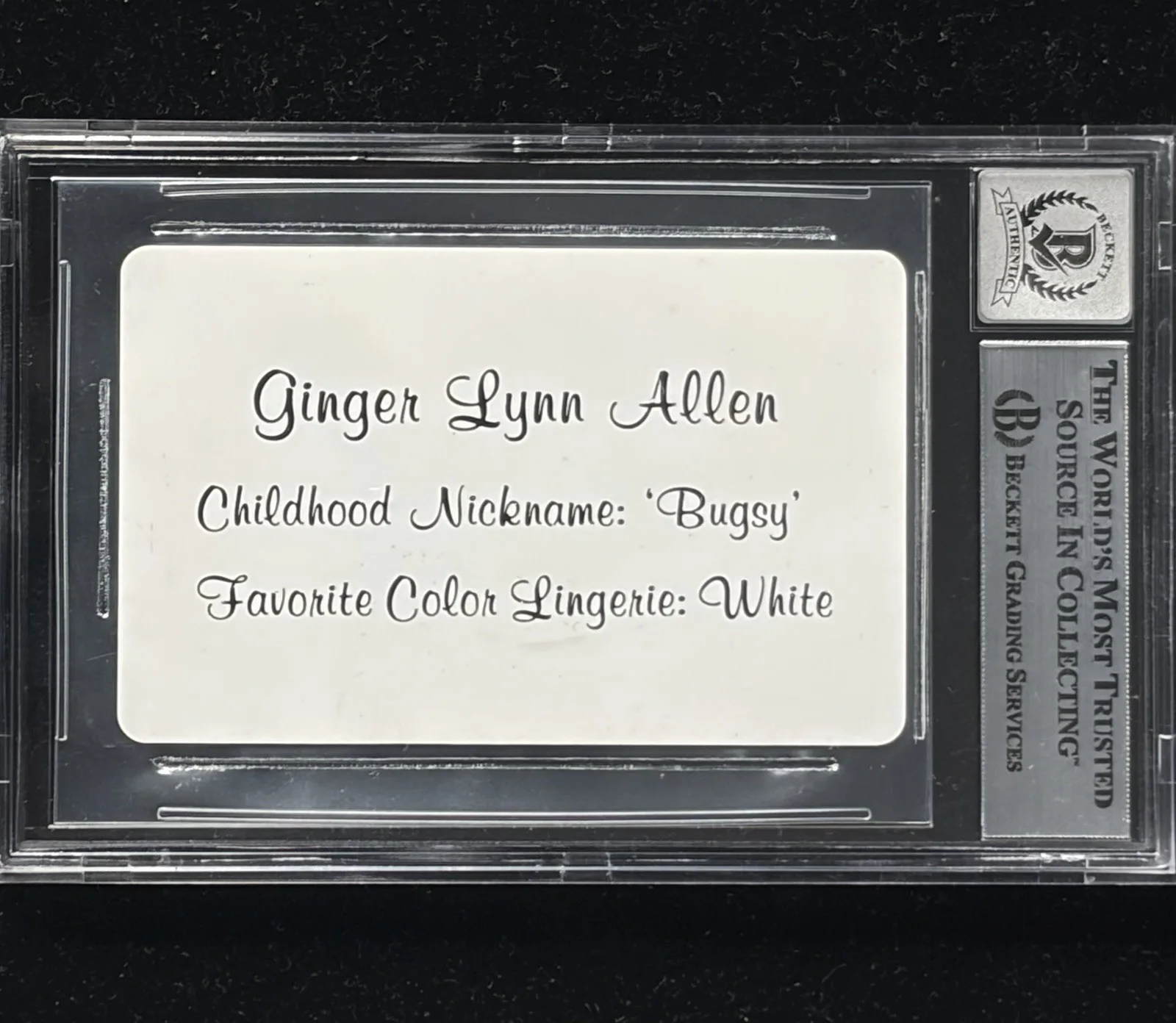 Ginger Lynn — Ginger Lynn Signed Promo Trading Card BAS COA Autograph Grade 10 Beckett Slab, изображение 2