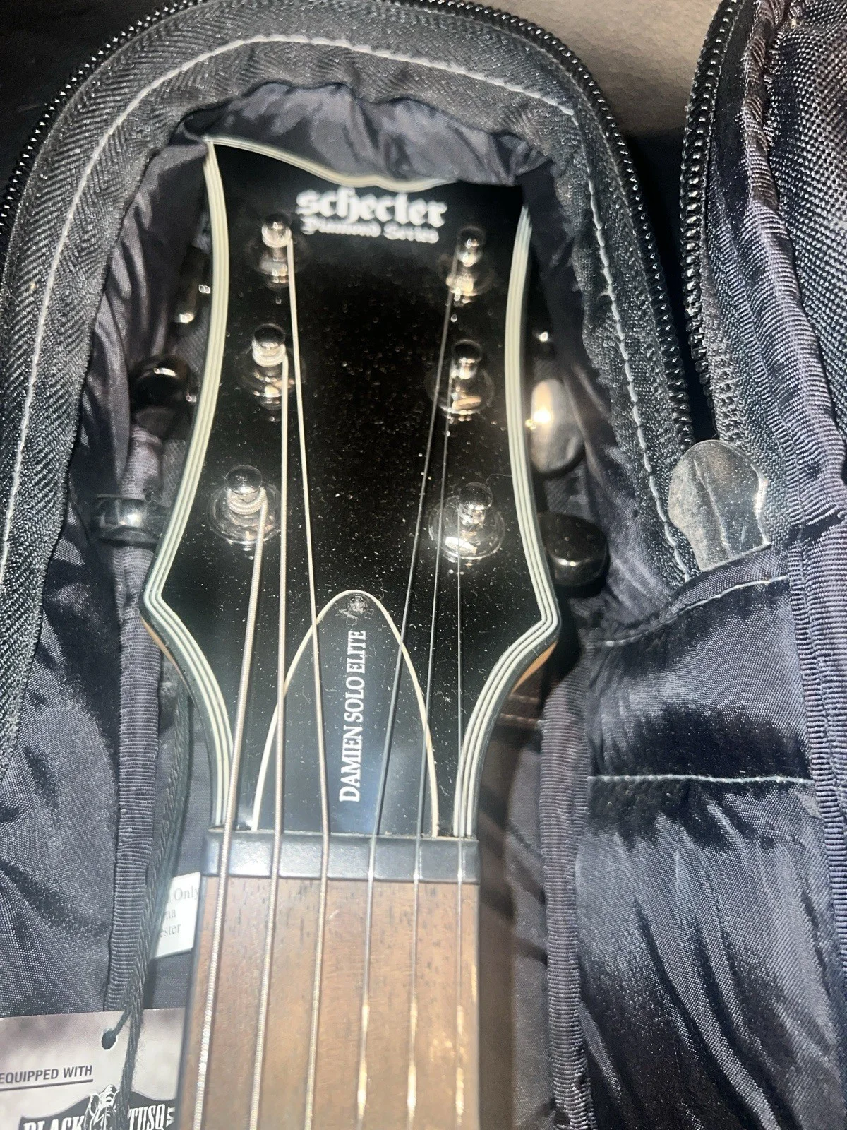 Motley Crue SIGNED X 5 Schecter Diamond Series Electric Guitar, image 2