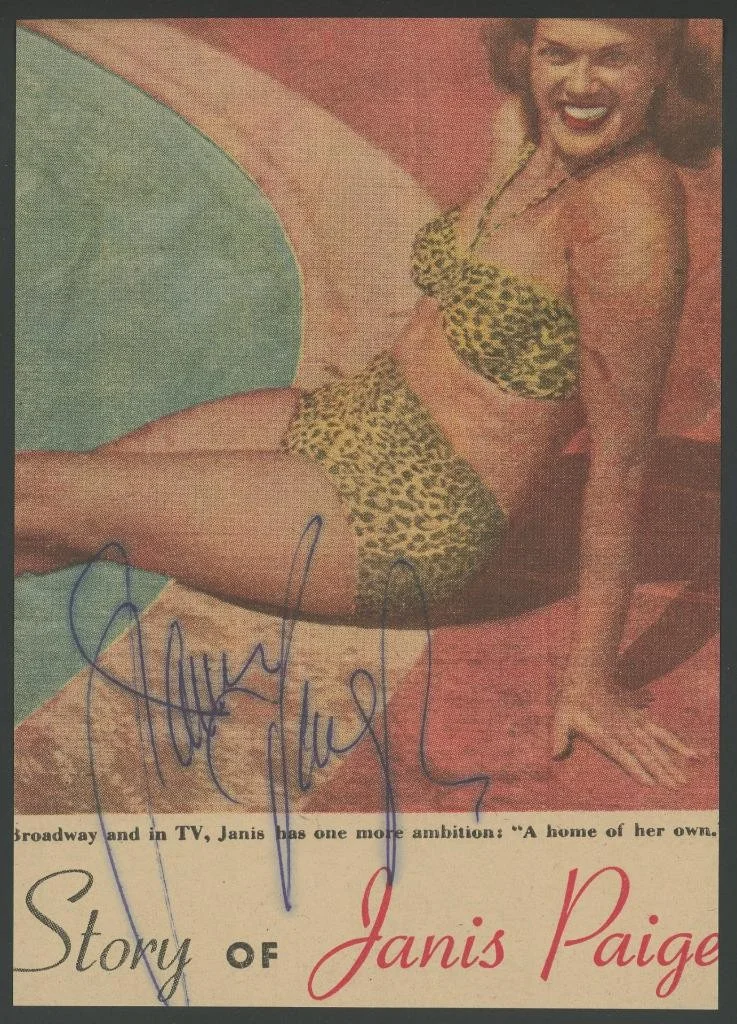 Janis Paige — JANIS PAIGE (1922-2024) signed 5x7 clipping | "Silk Stockings" - autograph
