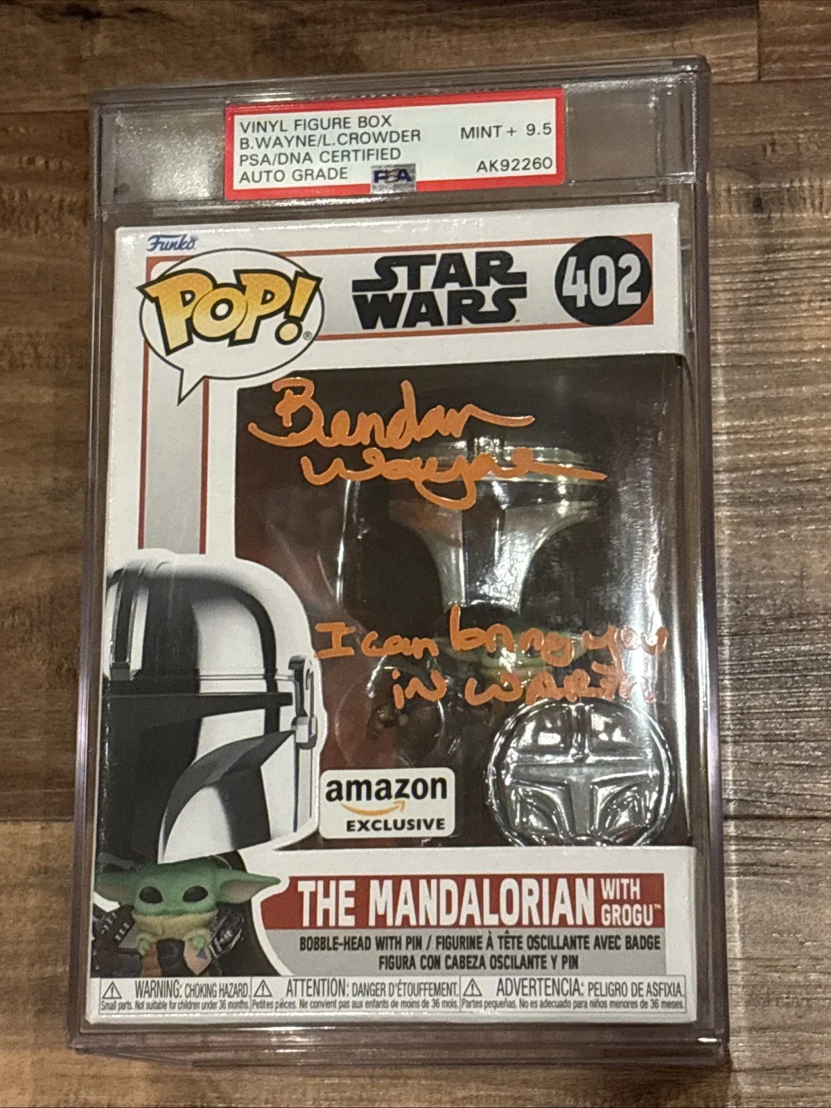 BRENDAN WAYNE, LATEEF CROWDER — BRENDAN WAYNE & LATEEF CROWDER SIGNED THE MANDALORIAN FUNKO POP STAR WARS PSA, изображение 2