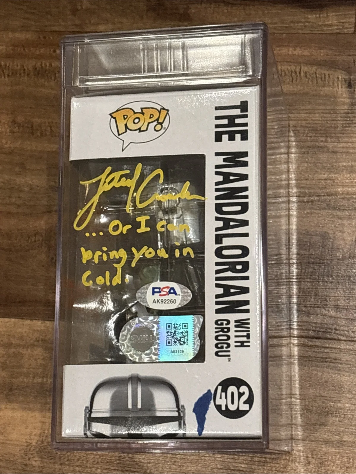 BRENDAN WAYNE, LATEEF CROWDER — BRENDAN WAYNE & LATEEF CROWDER SIGNED THE MANDALORIAN FUNKO POP STAR WARS PSA, изображение 3