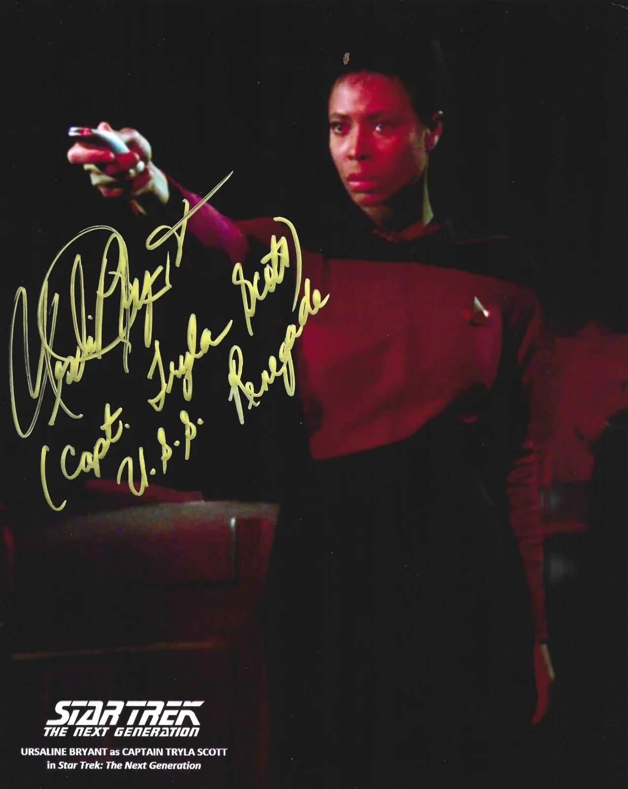 Ursaline Bryant — Ursaline Bryant Star Trek: The Next Generation Signed Scott 8x10 Photo Autograph