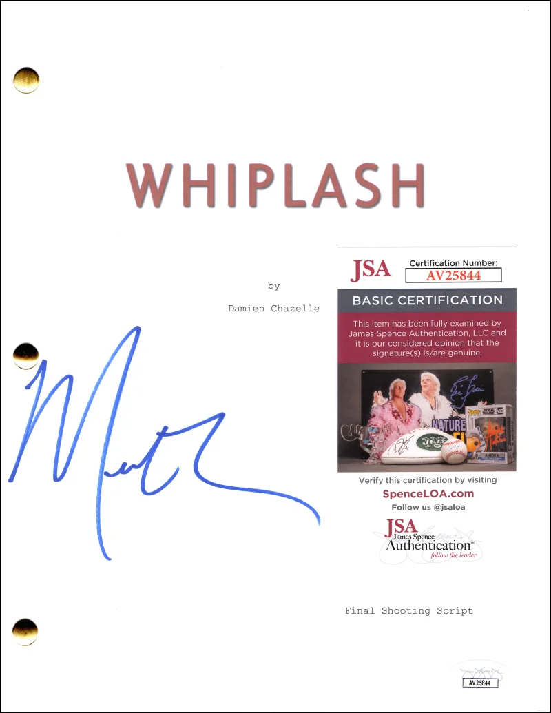 Miles Teller — Miles Teller Signed Autograph Whiplash Full Movie Script Screenplay w/ JSA COA, image 2