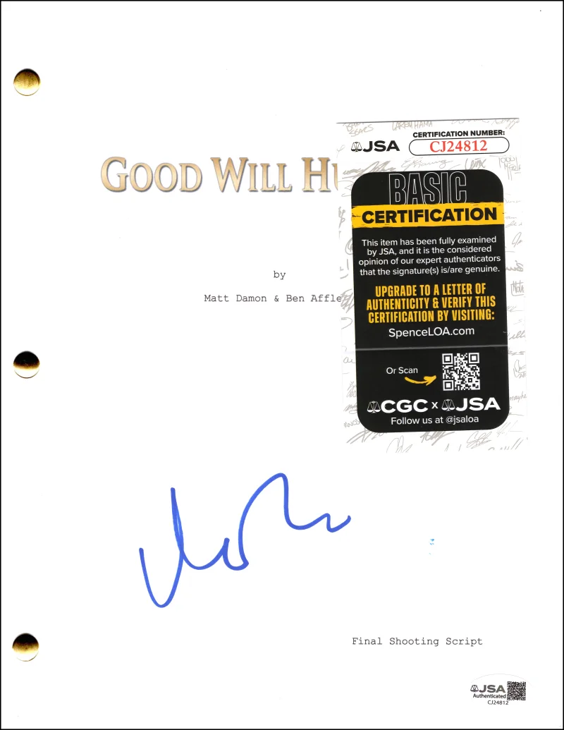 Matt Damon — Matt Damon Signed Autograph Good Will Hunting Movie Script Screenplay w/ JSA COA, image 2
