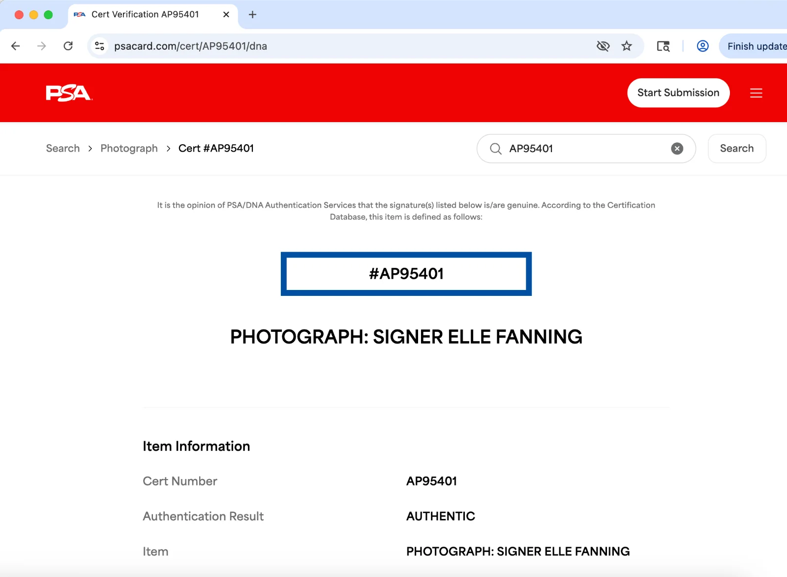 Elle Fanning — Elle Fanning signed 11x14 Photo PSA DNA Autograph Predator Badlands AP95401, изображение 3