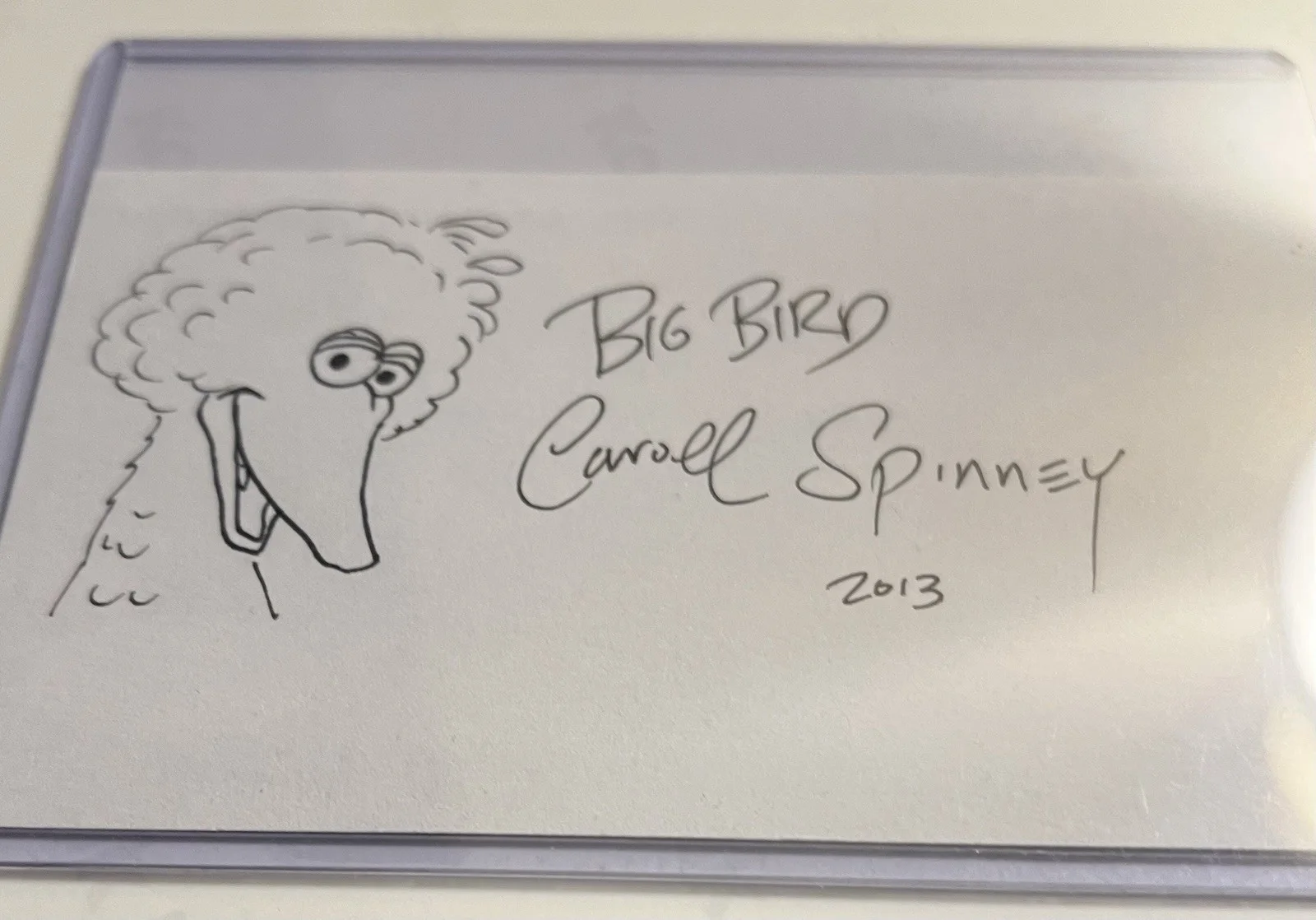 CARROLL SPINNEY SIGNED BIG BIRD SKETCH JSA CERTIFIED w COA AND PHOTO, изображение 2