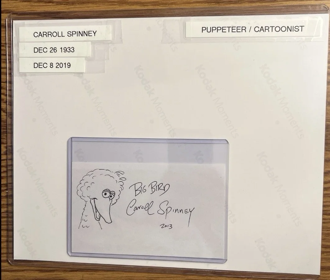 CARROLL SPINNEY SIGNED BIG BIRD SKETCH JSA CERTIFIED w COA AND PHOTO, изображение 3