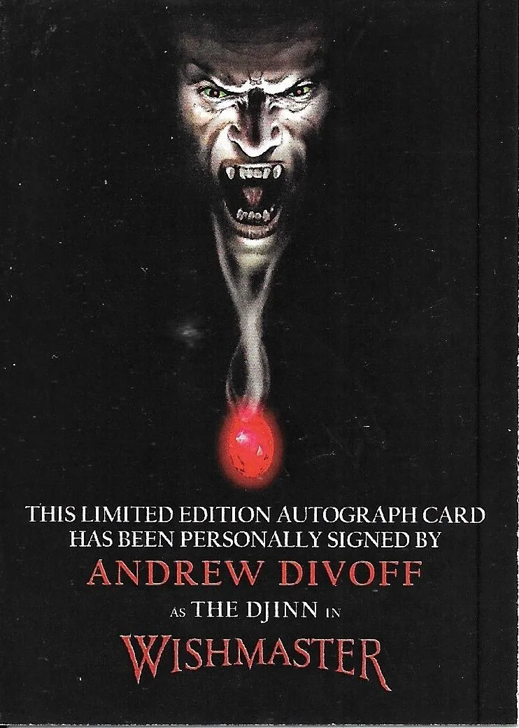 Andrew Divoff — Andrew Divoff as The Djinn in Wishmaster Signed Custom Card2, image 2