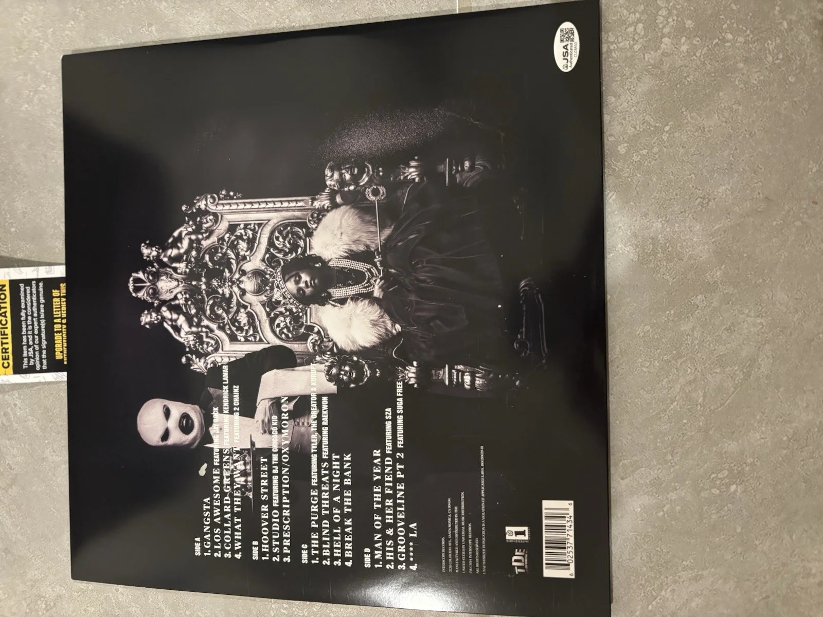 SCHOOLBOY Q THE ALCHEMIST SIGNED OXYMORON VINYL RECORD BLACK HIPPY TDE JSA COA, изображение 2