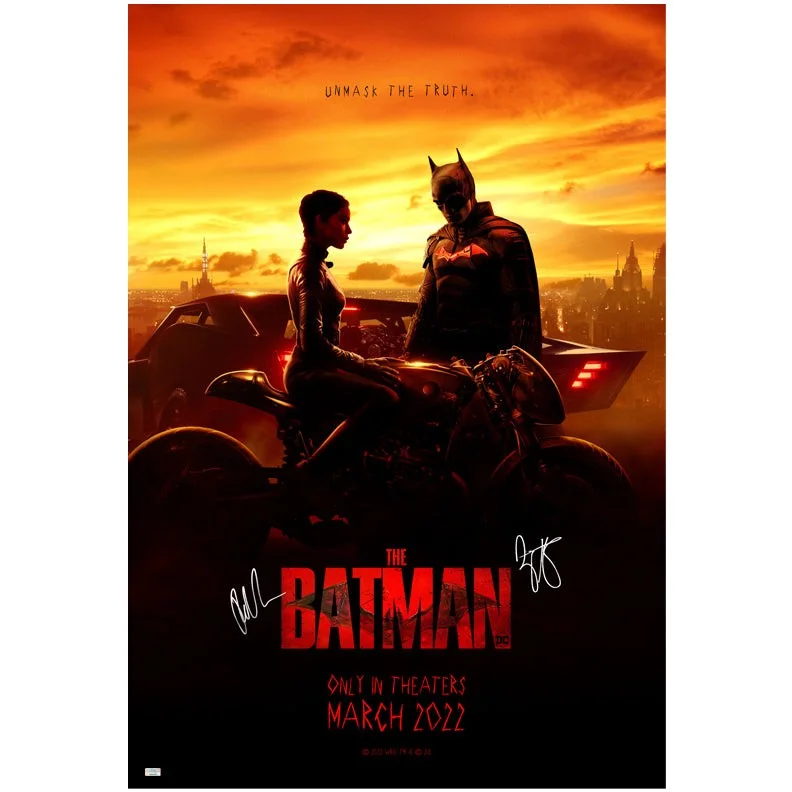 Robert Pattinson, Zoe Kravitz — Robert Pattinson, Zoe Kravitz Autographed 2022 The Batman Original 27x40 Poster