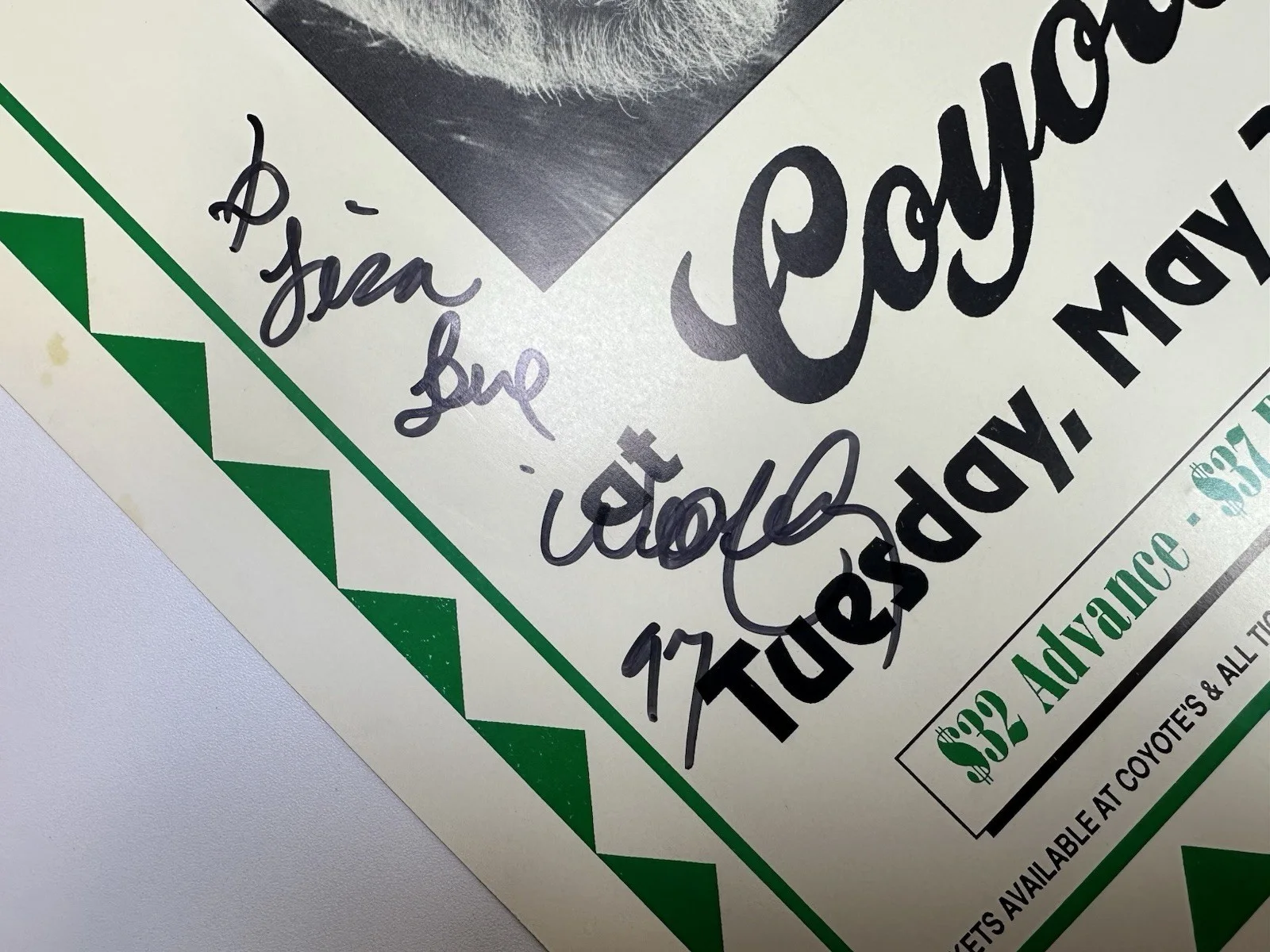 Willie Nelson Signed Autographed 1997 Original Concert Flyer Coyote’s, image 2