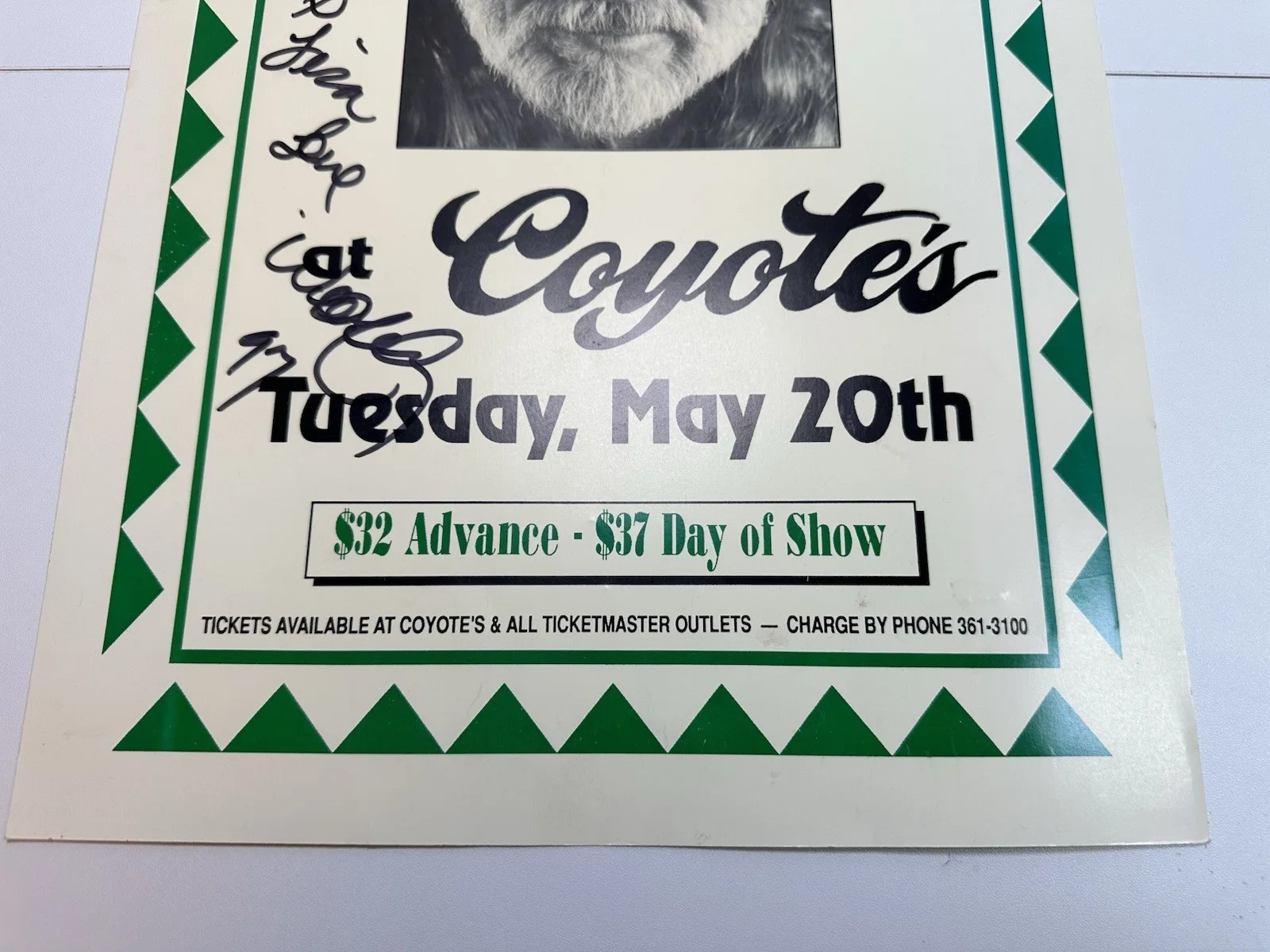 Willie Nelson Signed Autographed 1997 Original Concert Flyer Coyote’s, image 5