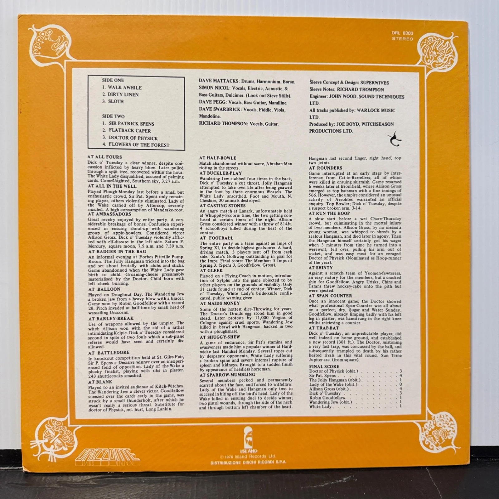 AUTOGRAPHED FAIRPORT CONVENTION "Full House"ITALY reissue vinyl RICHARD THOMPSON, image 3